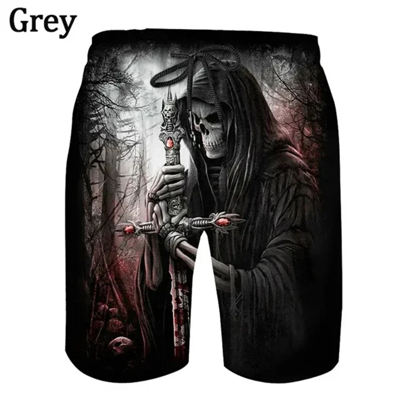 Trendy Skull 3d Geprinte Casual Shorts Zomer Unisex Street Gothic Persoonlijkheid Cool Sportshort Skateboarden Korte Broek Homme