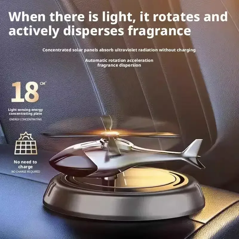 Ambientador Solar Giratorio para Coche con Forma de Avión 360 °   Difusor de Perfume para Auto, Adorno de Lujo para el Tablero, Fragancia Duradera, Decoración para Vehículo
