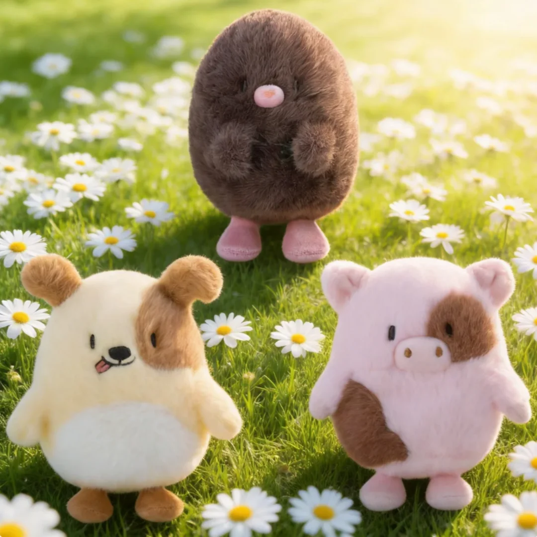 Soft and Cute Beanbag Animal Plush Toy Mole Pig and Dog Stuffed Plush Toys For Kids Birthday Christmas Animal Gifts Room Decor