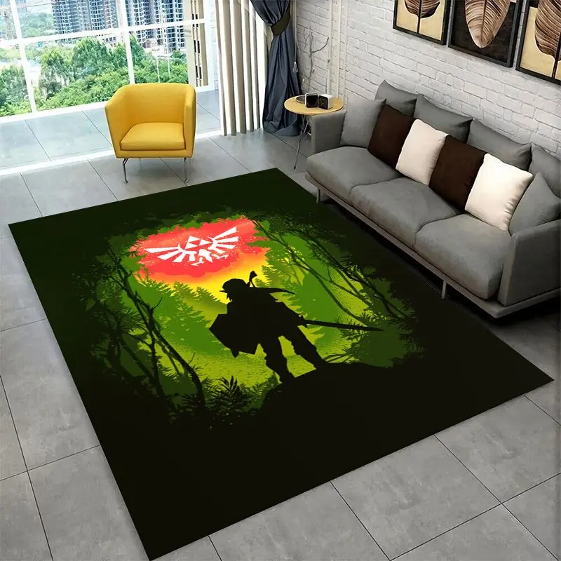 Classic Z-Zelda Cartoon Games Non-Slip Area Rug for Living Room,Bedroom,Playroom,Soft Carpet Floor Mat Home Decor Rug Kids Room view 2