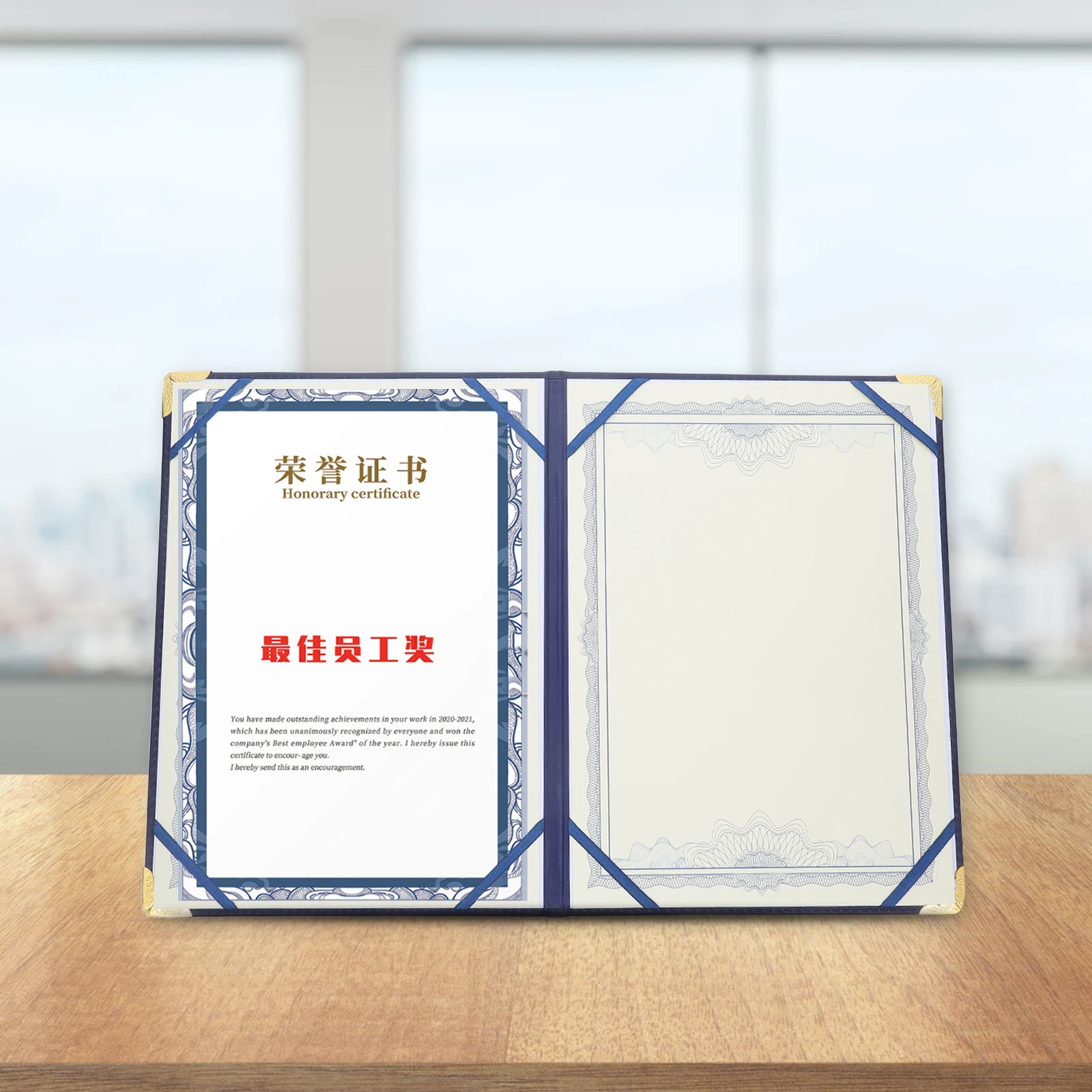 

A3 Size Faux Certificate Holder Graduation Diploma Cover Document Protector Office Supplies Paper Folder Award Display