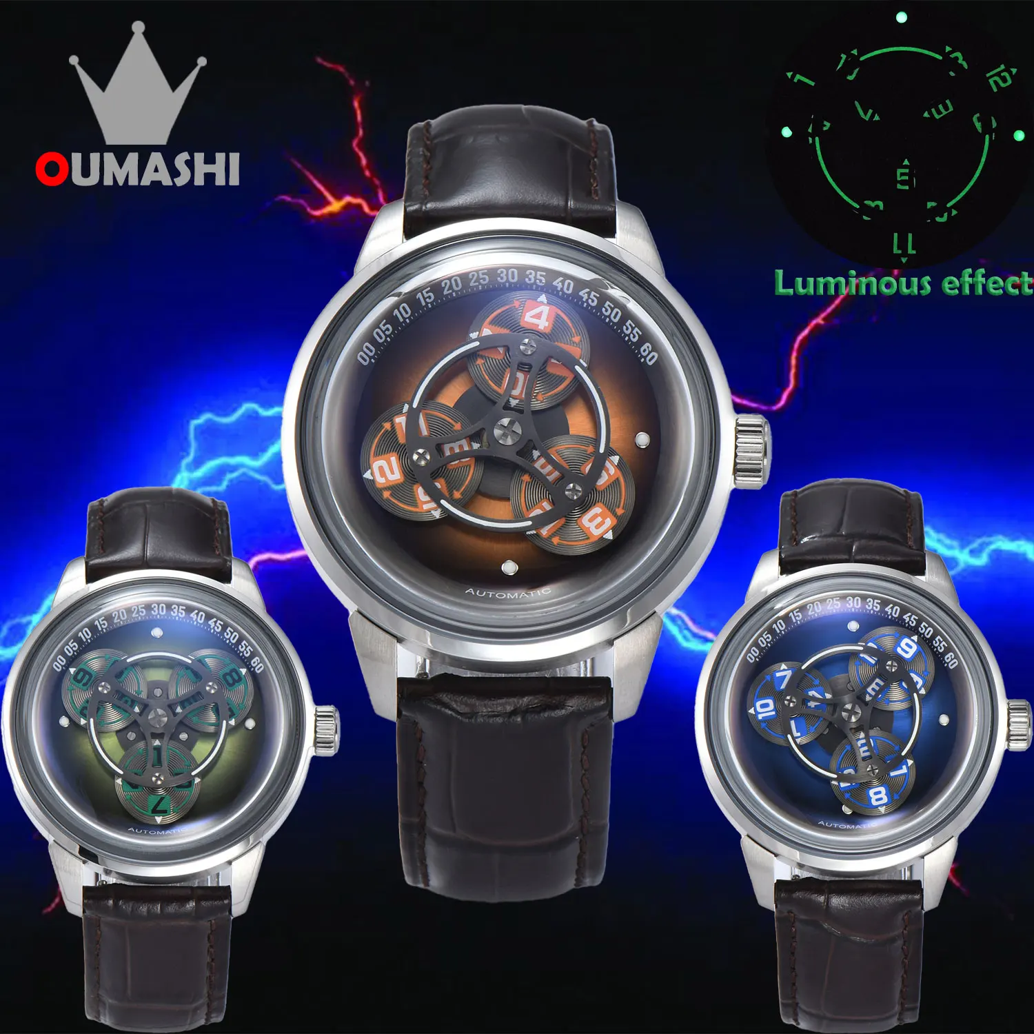 OUMASHI-42mm Miyoda new luxury watch transparent cover luminous waterproof anti-seismic fashion popular men's watch