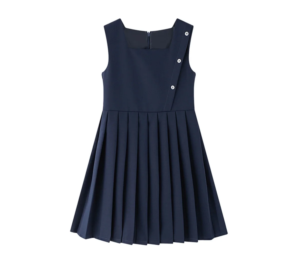 Girl Royal Blue School Uniform Dresses Size 110-170 Students Formal Dresses Brief Style Midi Length Teen Girl Formal Dresses