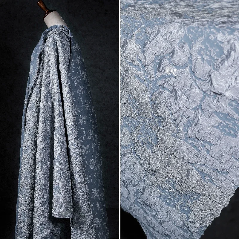 Three Dimensional Texture Haze Blue Reef Jacquard Textured Gradient Fabric Suit Pants Skirt Creative Clothing Designer Fabric