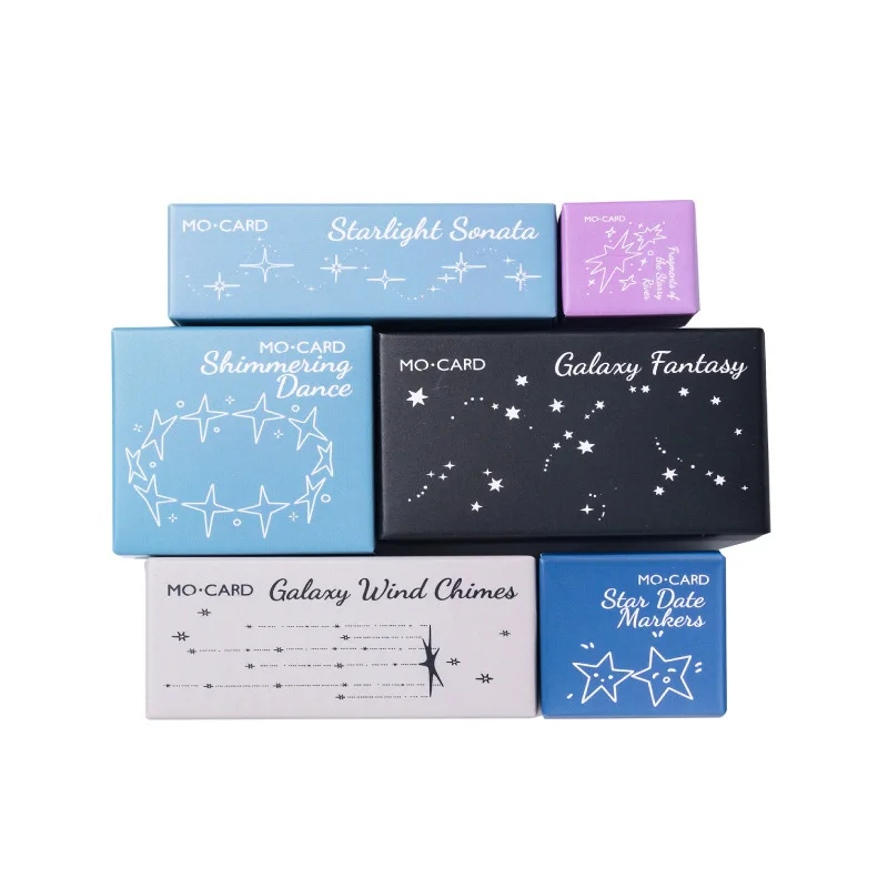 لاكي ستار القادمة سلسلة خمر ضوء النجوم المشهد ختم خشبي الإبداعية DIY مجلة المواد الكولاج القرطاسية