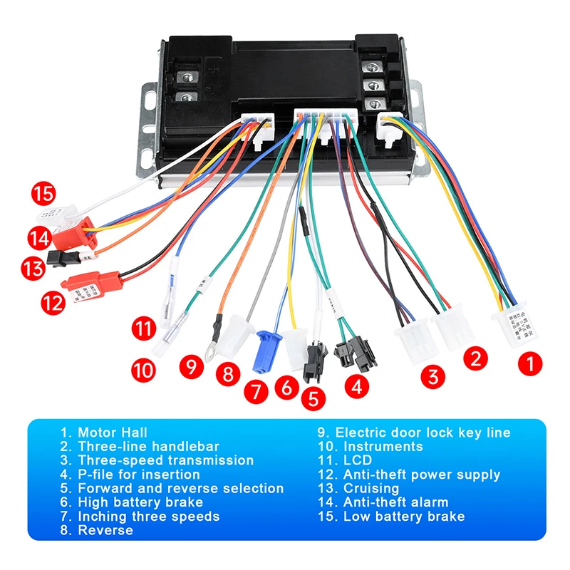 48V 60V 72V 50A Sine Wave Electric Bike Controller Universal Brushless Motor Silent Drive For E-scooter Motorcycle...