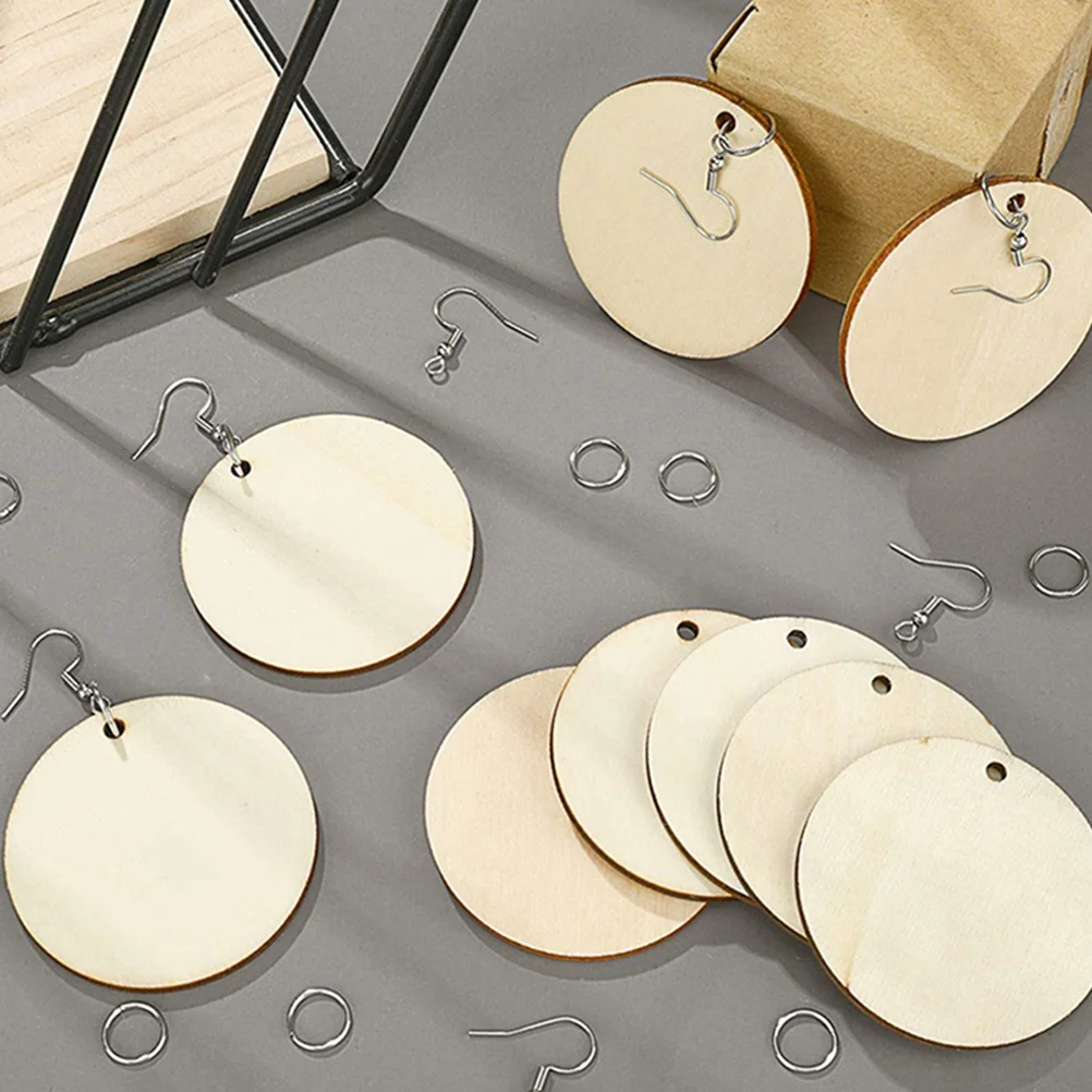 

200 Pcs Earring Blanks Jewelry Making Supplies Wooden DIY Craft Trendy Accessories Diy Wood Earring Ear Decorations