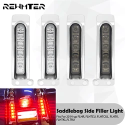 Motorcycle Rear Saddlebag Side Filler Light Fender LED Turn Signal For Harley Touring Electra Glide FLHX FLHR FLHTK FLTRU 14-Up