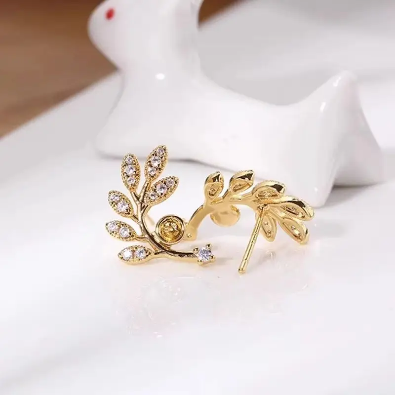 

14K Gold Plated Inlaid Zircon Earring Settings,Pearl Earring Fixtures,Earring Hooks,Accessories For Earrrings,Jewelry Materials