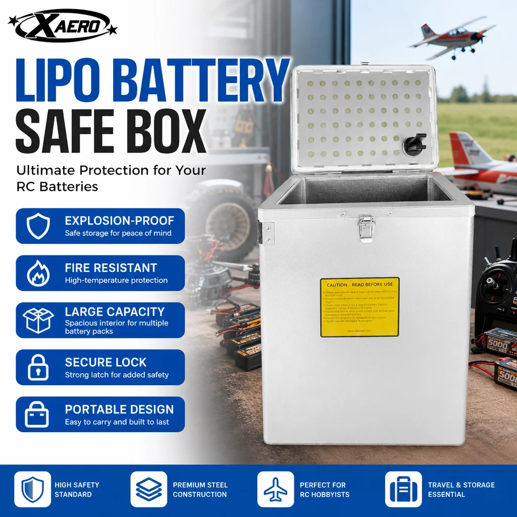 BAT-SAFE Medium Large Lipo Battery Safe Box - Fireproof Explosion Proof Container for RC Drone Airplane Model Battery Storage
