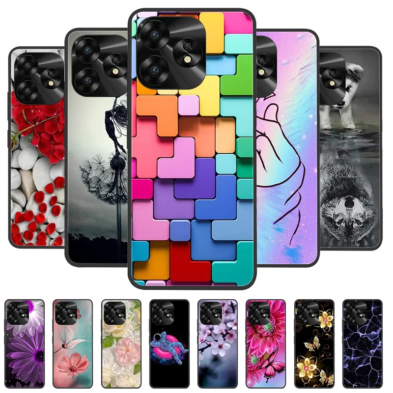 For Umidigi A15c A15 Case Black Silicone Bumper Wolf Lions Soft TPU Covers for Umidigi A15 Funda Coque UmidigiA15 A 15 15C Capa