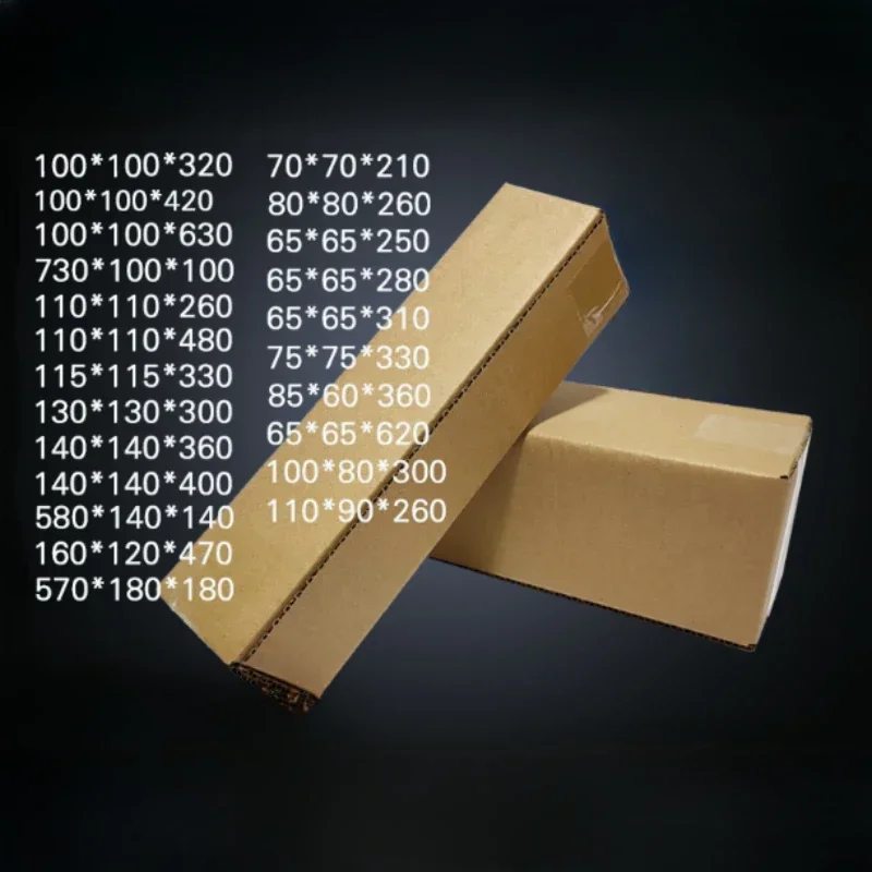 10pcs Rectangular Kraft Paper Box Extra Hard Thick Long Strip Express Package Carton 3-layer Corrugated Paper Packaging Boxes