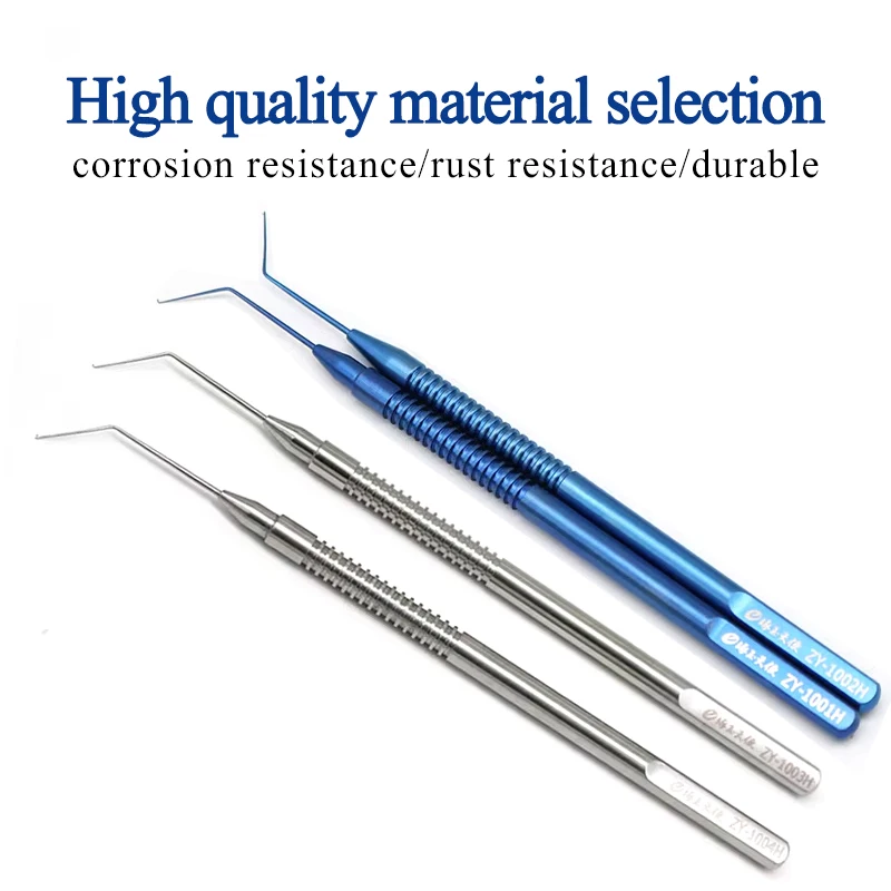 Ophthalmic microinstruments crystal positioning hook Alignment hook stainless steel titanium alloy