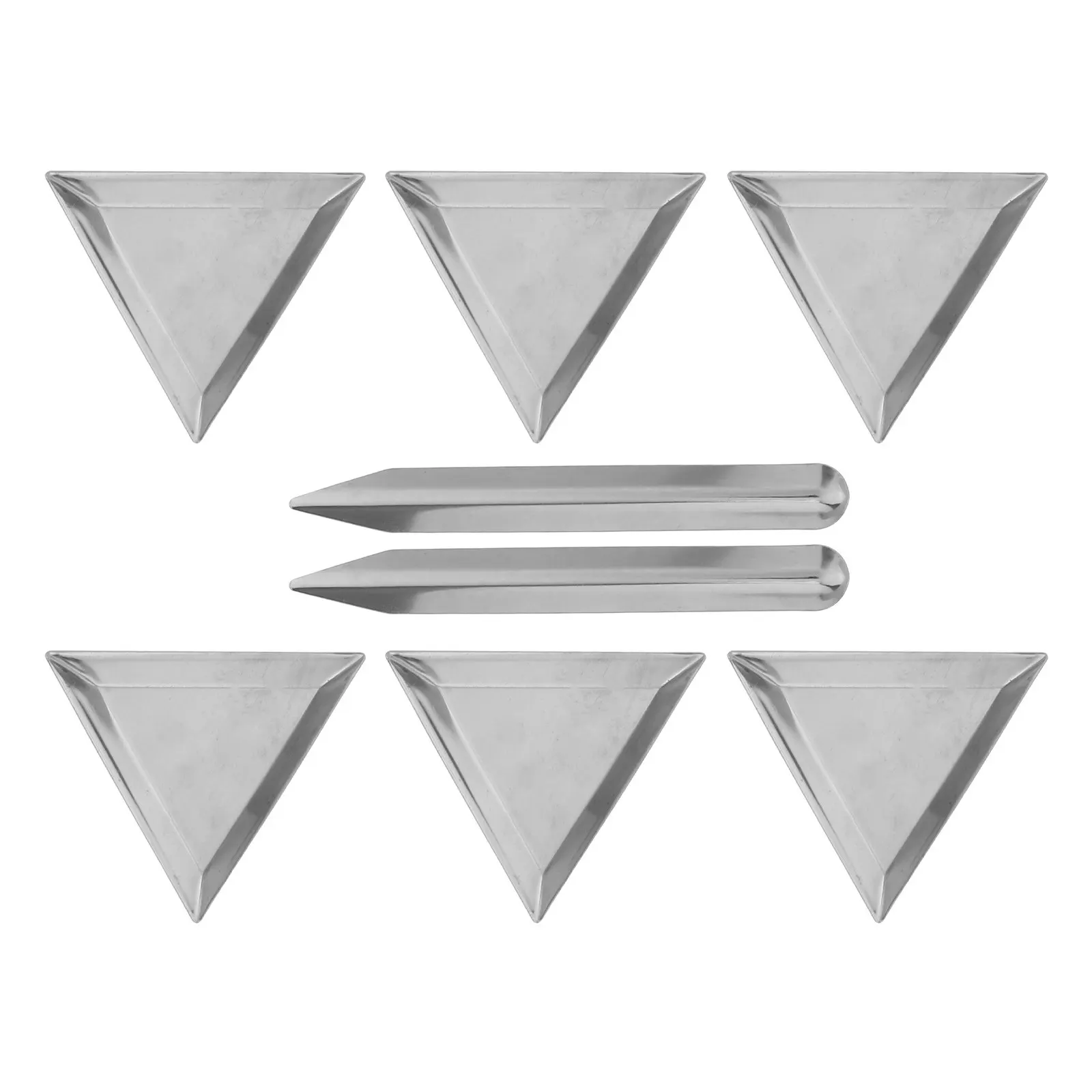 

1Set Stainless Steel Scale Tray 8.3cm Triangle Tray 14.7cmx1.7cm Scoop Jewelry Lab Coffee Kitchen Weighing Pan Powder Dish