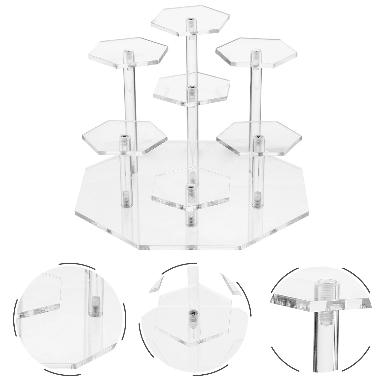 

Multi-Layer Hand-Held Display Rack Multipurpose Figures Model Toy Stand Clear Shelf Acrylic Riser Paper Cup