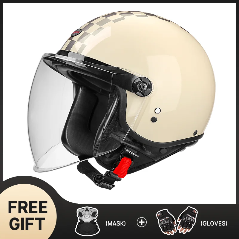 

Trendy 3/4 Open Face Motorcycle Helmet for Young Riders with Cool Pattern Design DOT Certified Safe and Stylish Urban Travel