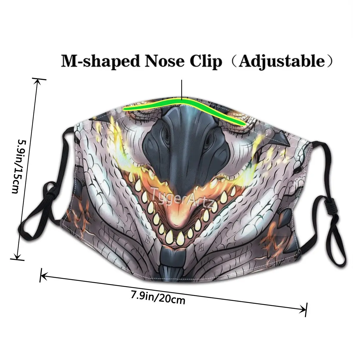 Rathalos Silver (Monster Hunter World) maschere di tendenza alla moda per il viso maschere lavabili