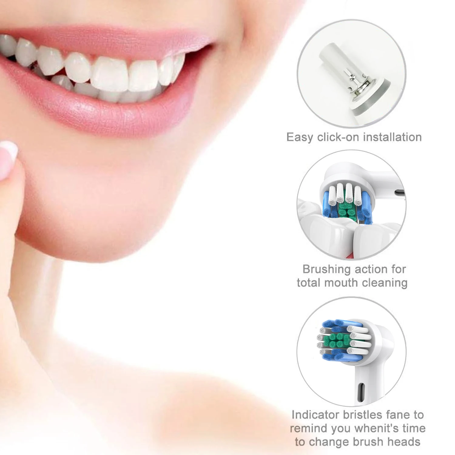 KVIFO 2/4/8 PCS Replacement Toothbrush Heads Compatible with Oral B iO, Brush Heads for Oral-B iO 2/3/4/5/6/7/8/9/10/7G Series