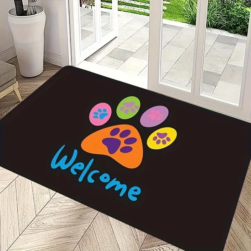 Newest Floor Mat Rainbow Colorful Cat Heart Flower Grass Print Doormat Cute Bedroom Floor Mat