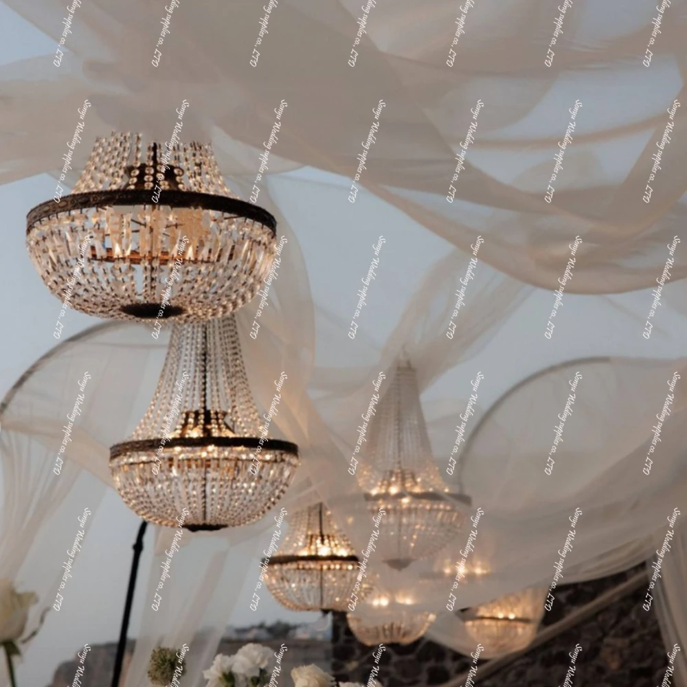 1-10pcs Wedding Props Luxury Party Events Stage Decorative Hanging Ceiling Chandelier hotel Wedding acrylic Crystal Lights