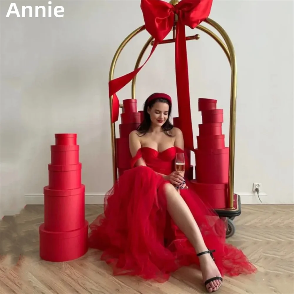 

Annie Red Prom Dresses Sexy Off-the-shoulder Tulle Evening Dresses Princess Birthday Party Dresses 2024 Vestidos De Fiesta