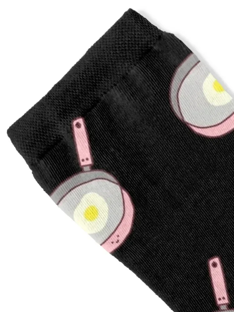 Sunny-side-up egg in cute pink pan Socks golf football Socks For Man Women's