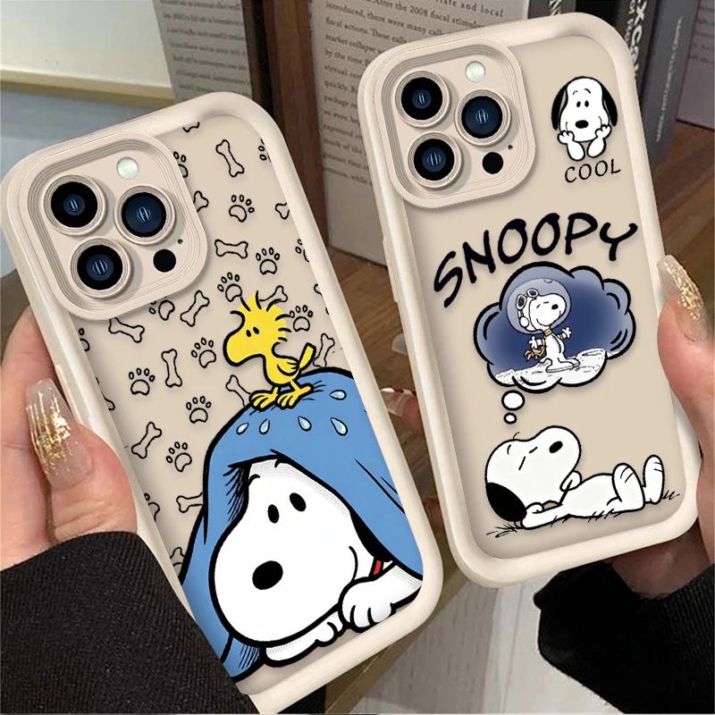 Snoopy Hot Anime Astronaut Dog Soft Phone Case for IPhone 17 Air 16 16E 15 14 13 12 11 Pro Max X XS X S Max XR SE 2020 SE4 7 8
