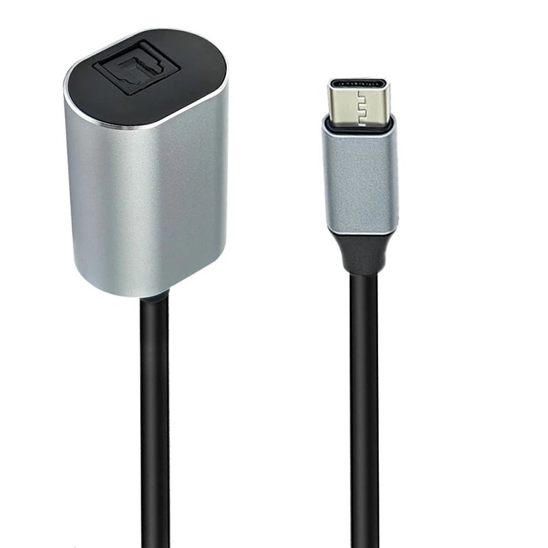 Cable conector USB-C macho a TOSLINK hembra, carcasa de aluminio de 20cm, estéreo SPDIF PCM, compatible con adaptador de salida de Audio USB-C