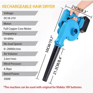 Hormy-2-in-1 Hava Üfleyici Vakum Yaprak Kar Toz Toplayıcı Hava Araçları Emme Makita 18V 2.0 3.0 Ah Pil paketi En çok satılan 12 elektrikli süpürge, yaprak üfleyici-no. 4