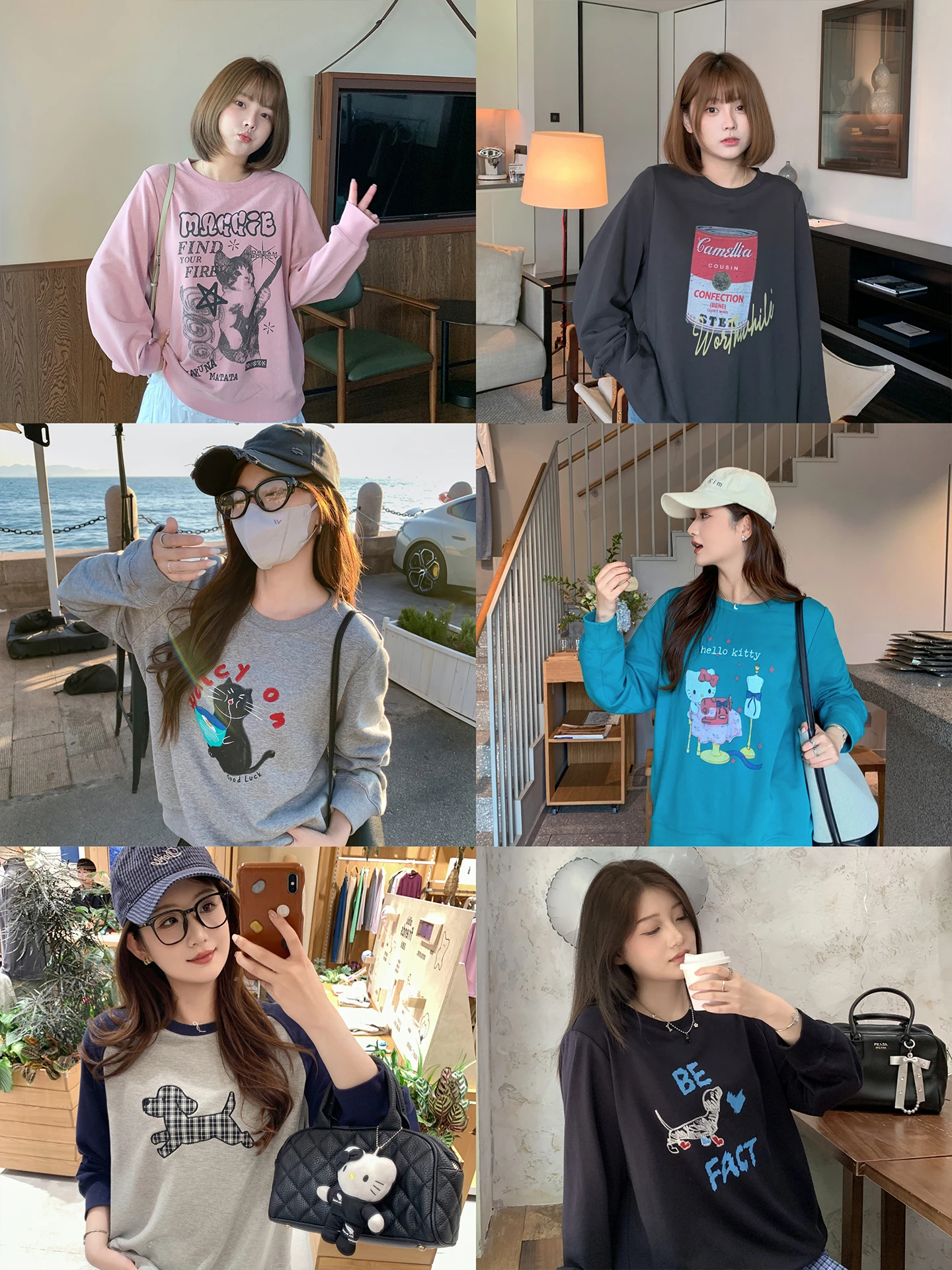 

Женская толстовка больших размеров с круглым вырезом и мультяшным принтом, свободного кроя, с длинными рукавами, повседневная, осенняя, модная, для полных женщин