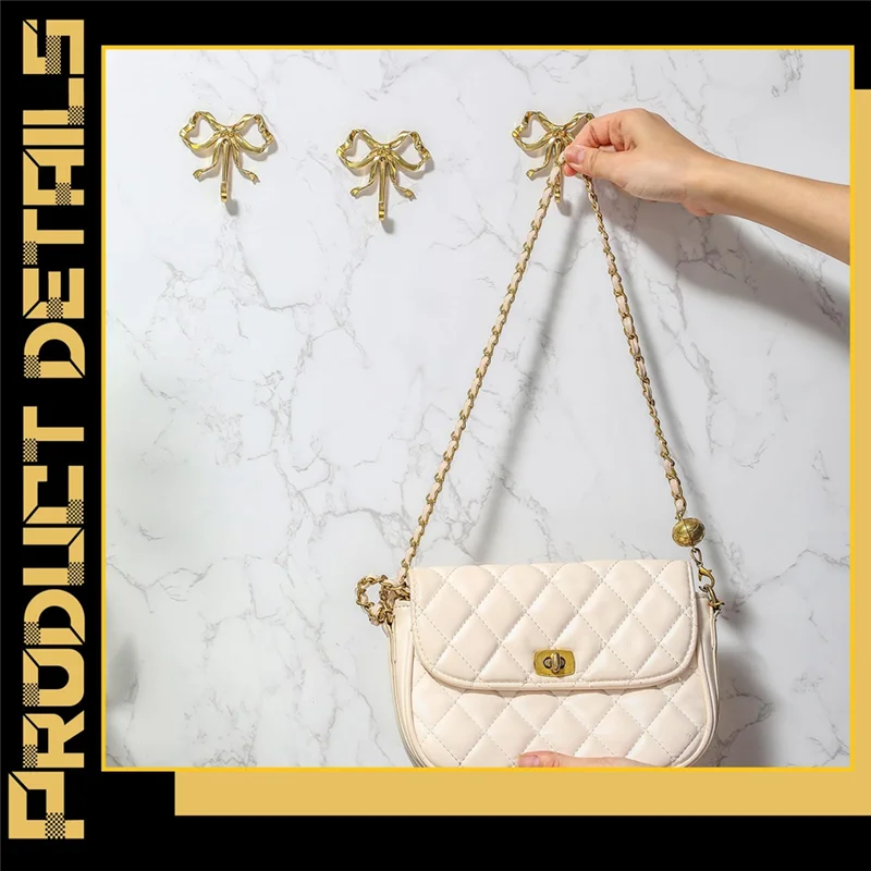 

ABJO-4 упаковка золотых крючков с бантиком, латунные настенные крючки с бантом, дверная вешалка, крючки для полотенец для дома, ванной комнаты, гостиной, кухни, декор