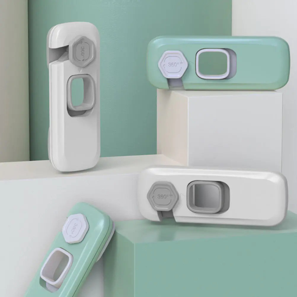 

2pcs Anti Pinch Locks For Baby Safety Cabinet Drawer Latch Self-Adhesive Kids Protection Lock Home Furniture Refrigerator Cover