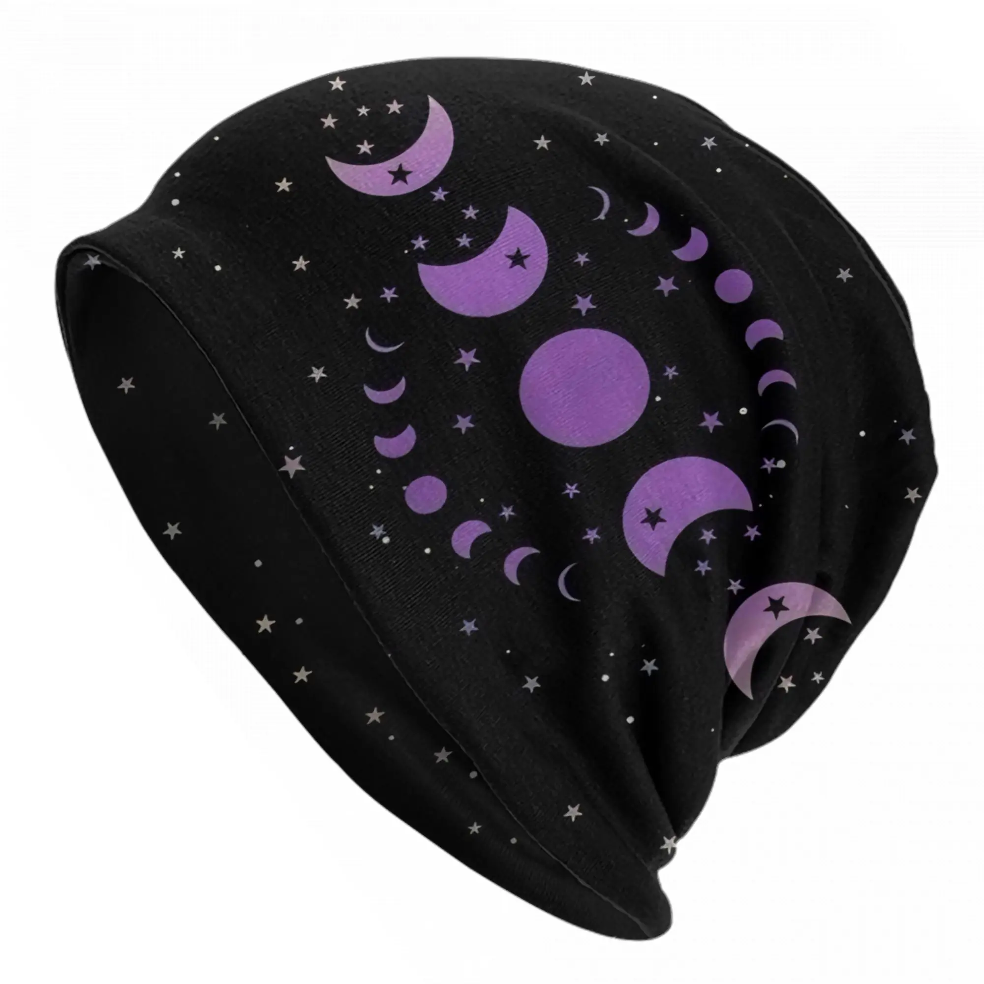 Sun and Moon Bonnet Hats Autumn Winter Outdoor Mysterious Star Skullies Beanies Hats Men's Women's Warm Dual-use Cap