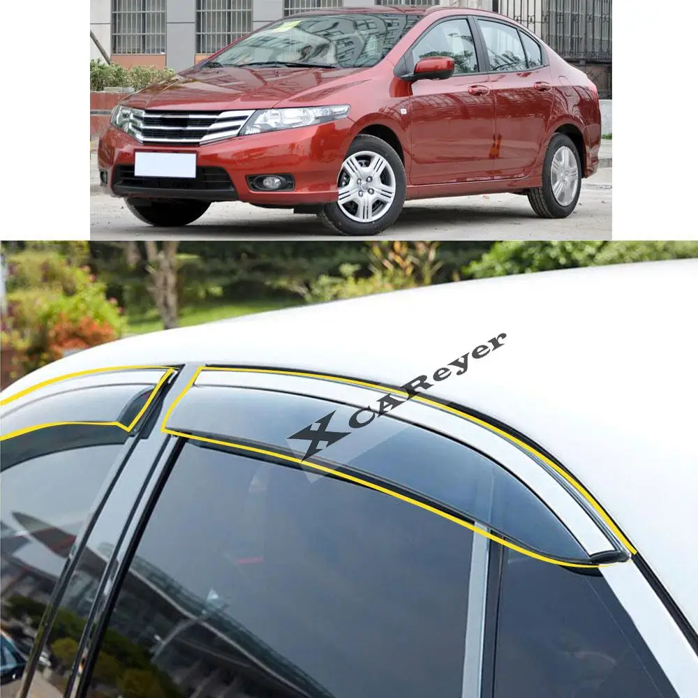 

For Honda City 2006-2007 2008 2009 2010 2011-2012 2013 2014 Car Sticker Plastic Window Glass Wind Visor Rain/Sun Guard Vent