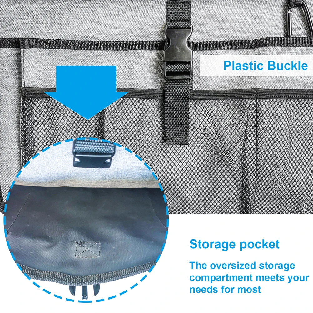 

Multi Pocket Storage Bag Durable Lightweight Large Capacity Walker Compatible Hanging Pouch Mobility Aid Essentials Keeps Dust