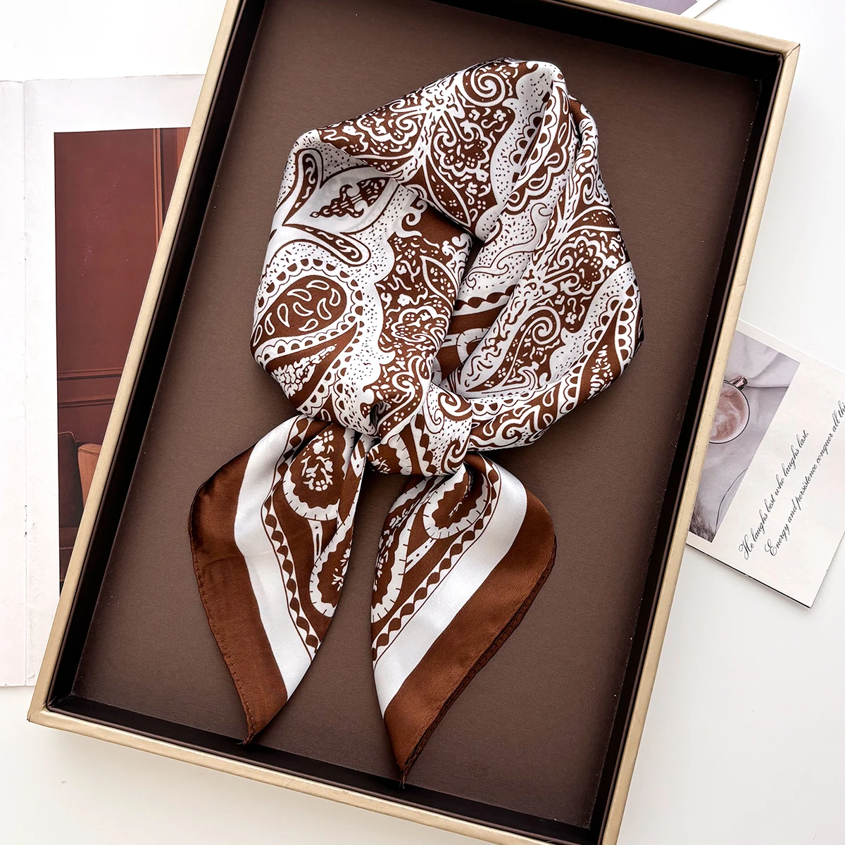 

70*70cm Luxury Paisley Square Scarf For Women Soft Neck Shawl Warp Elegant Neckerchief Bandanas Faux Silk Hijab For Travel