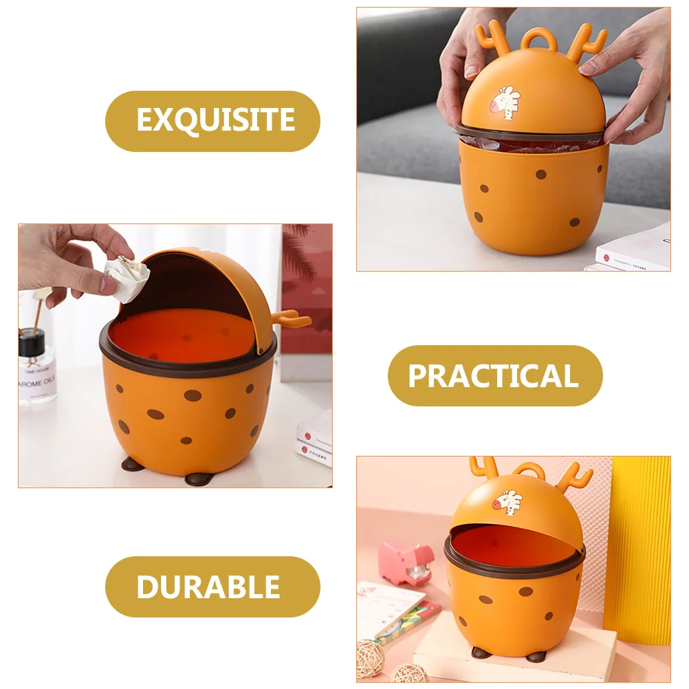 

Push Trash Can Trashcan Garbage Table Desktop Rubbish Basket Small Bin Waste Mini