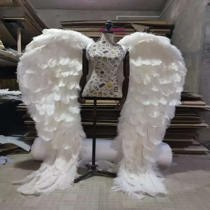 

Large Size Photograph Natural Ostrich Angel White Feather Pink Wings Cosplay Costume Performance Cosplay party wings