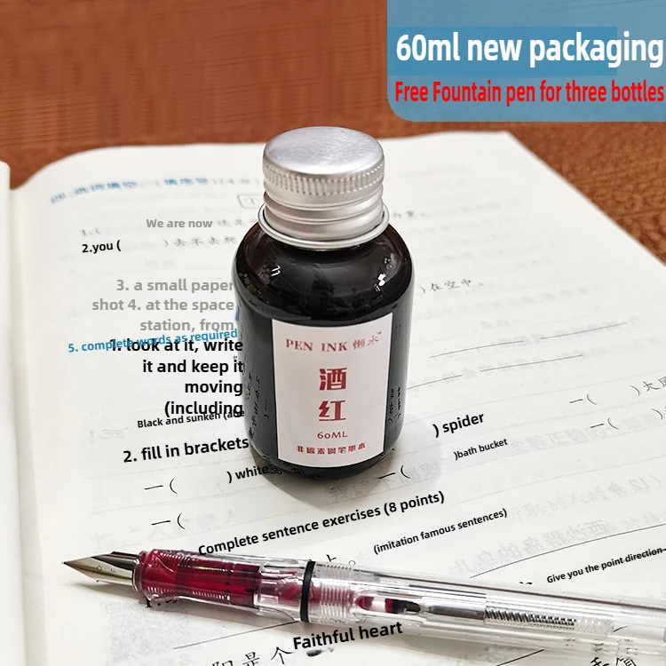 

60ml 48 Colors Fountain Pen Ink Dip Pen Ink Refill Cartridge Writing Stationery School Supplies For JINHAO HONGDIAN MAJOHN