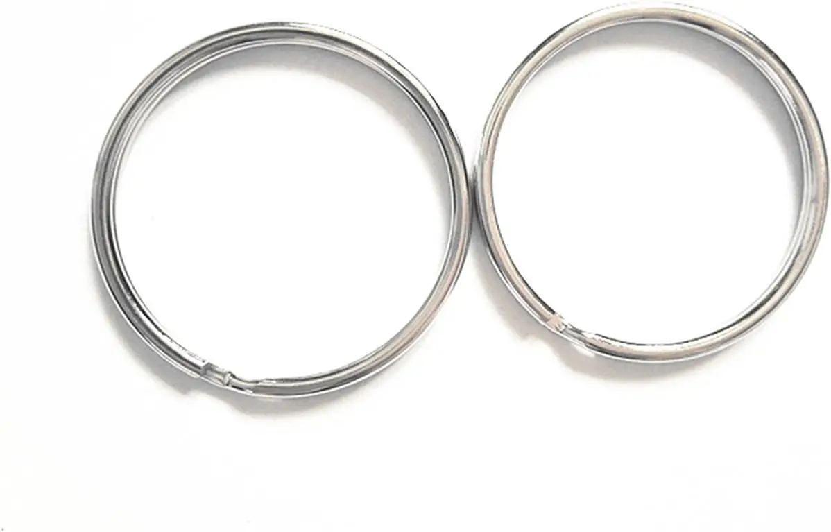 

50 Pcs 38mm 1.5" Round Split Key Rings, Silver Steel Keychain Connectors for Keys, Crafts, and Accessories