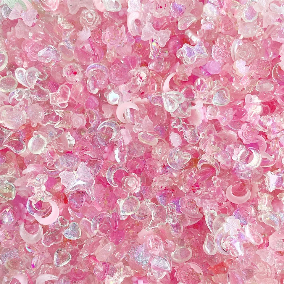 50 piezas de strass de resina 3D coloridos variados kawaii para uñas, encantos exquisitos de acrílico, decoraciones de uñas DIY, accesorios 6
