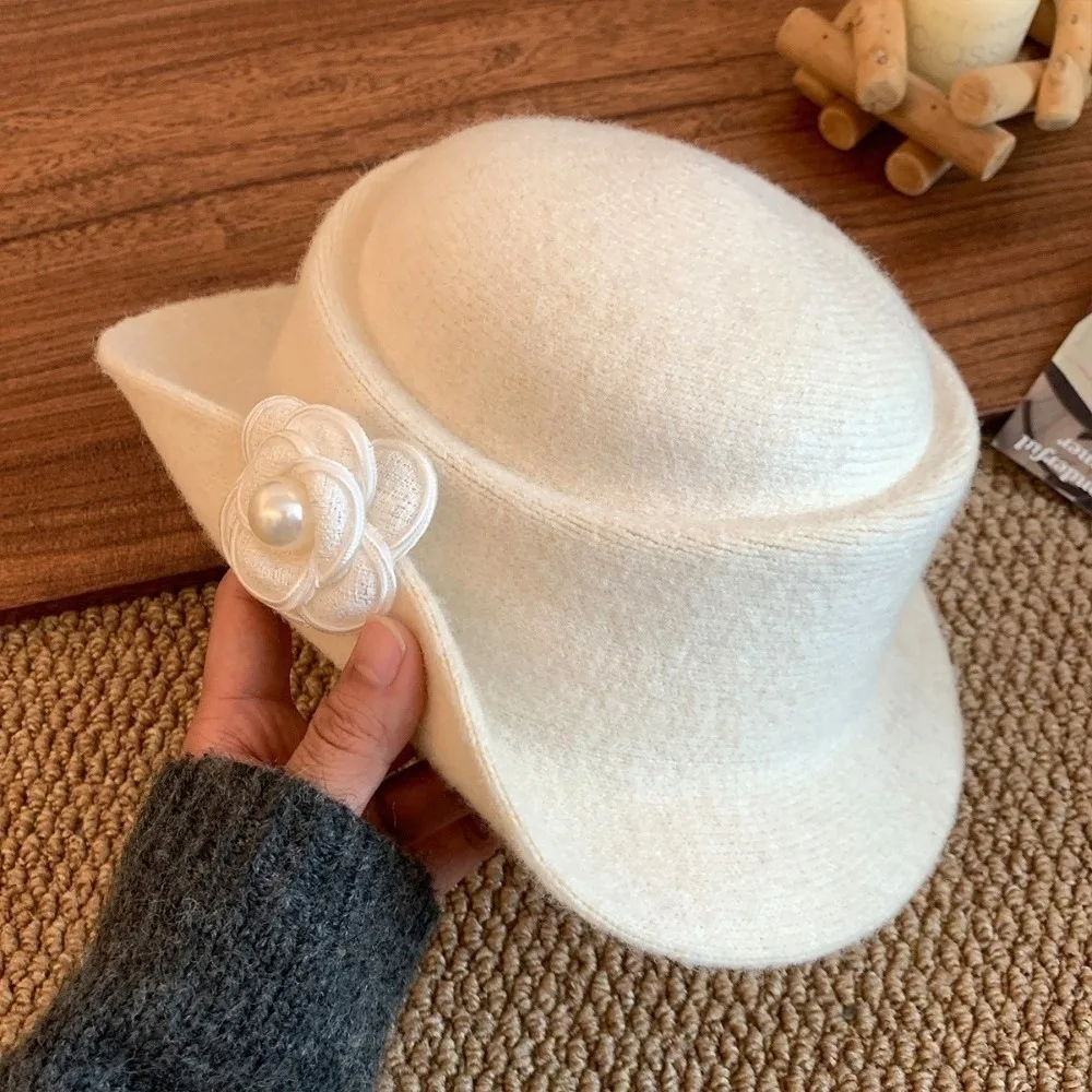 

French Style Hepburn Style Topper Hat Woolen Wide Brim Black Felt Hat Flat-top Photography Decoration Women Jazz Hat Wedding