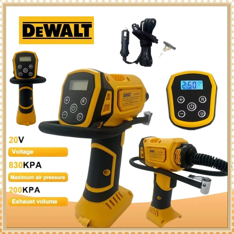 

Электрический компрессор Dewalt с автоматическим цифровым манометром для накачки автомобильных шин, перезаряжаемый, портативный
