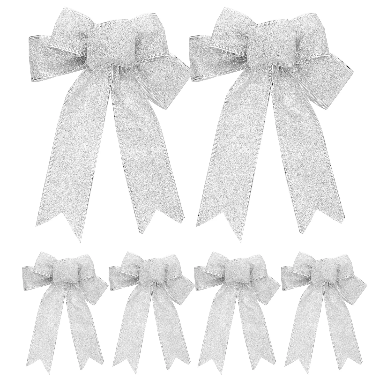 

6 Pcs Bows 23cm DIY Decorative Bowknots for Christmas Tree Wedding Party Ornaments Creative Xmas Accessories