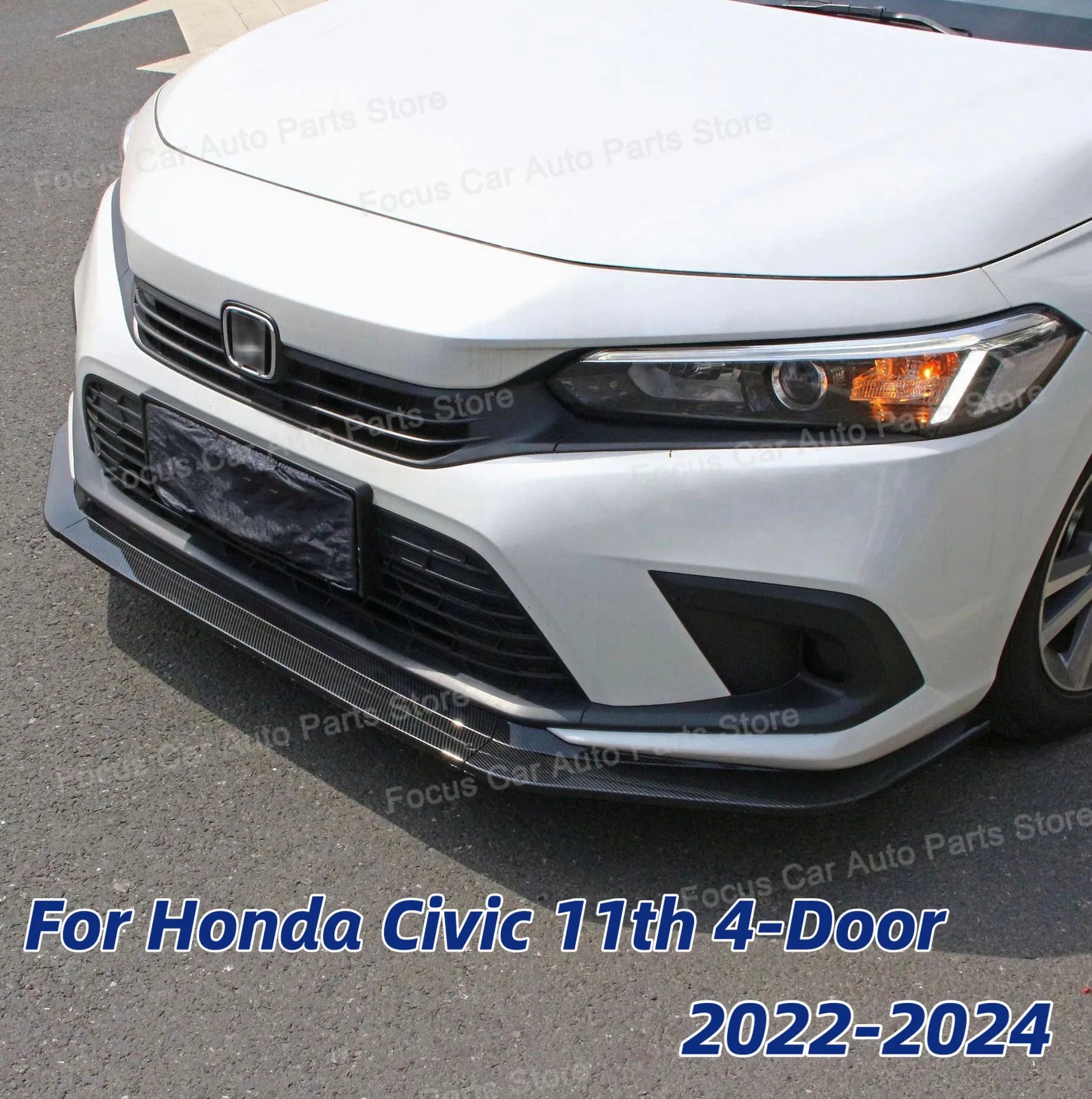 

Front Bumper Lip Splitter Diffuser Body Kits Spoiler Guard For Honda Civic 11th 4-Door All Models 2022 2023 2024 Car Accessories