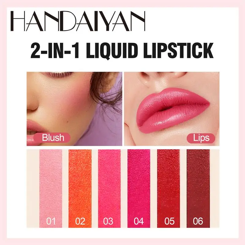 Vruchtensap Lip Tint Non-Stick Cup Vloeibare Lippenstift En Blush 2 In1 Waterdichte Langdurige Water Lipvlek Lippen & Wang Make-Up 1Pc