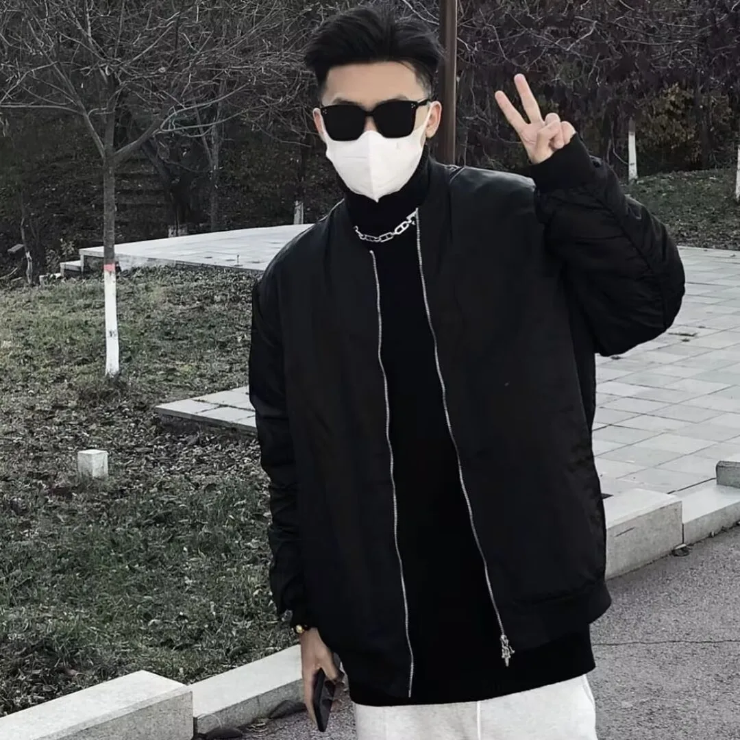 

Men's Large Size 250 Pou Coffee Brown Baseball Jaet Autumn Winter Thiened Korean Sle Stand Collar Outdoor Coat