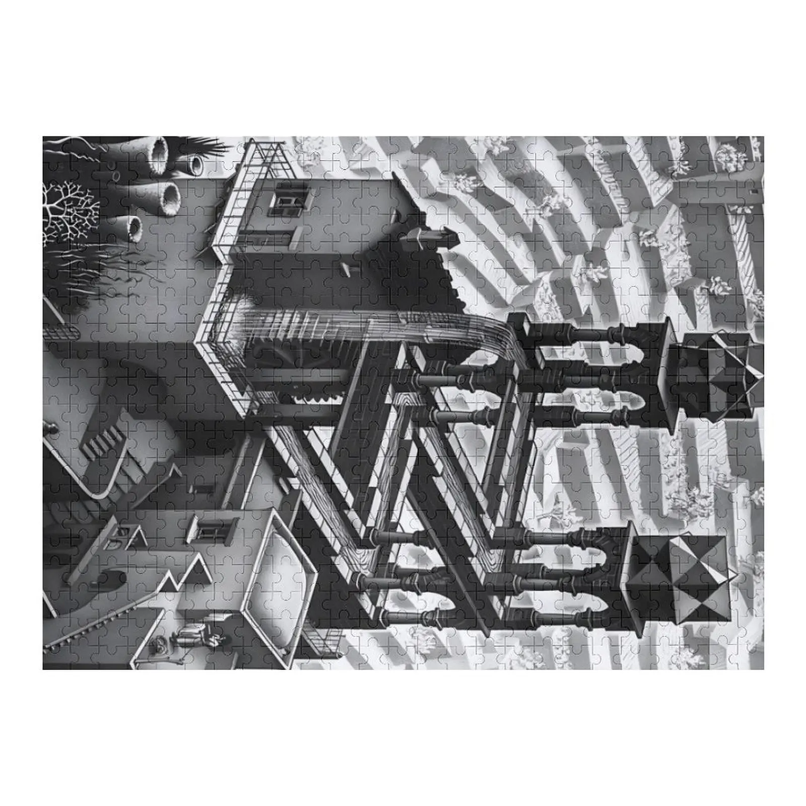 

M.C. Escher - Waterfall Jigsaw Puzzle Customized Photo Wood Adults Custom Name Wood Custom Wooden Gift Puzzle