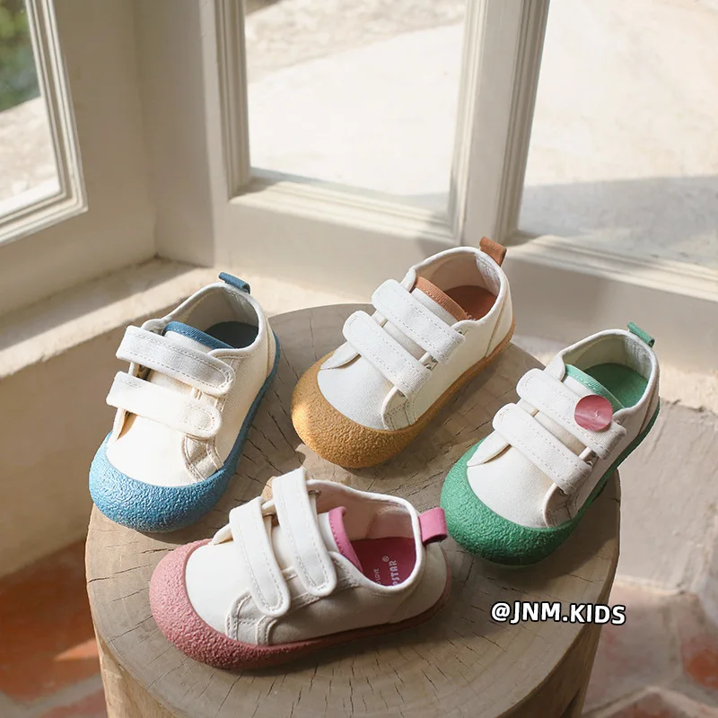 Children Canvas Shoes 2024 Spring Summer Season New Korean Boys and Girls Little White Shoes with Soft Soles for Baby Walking