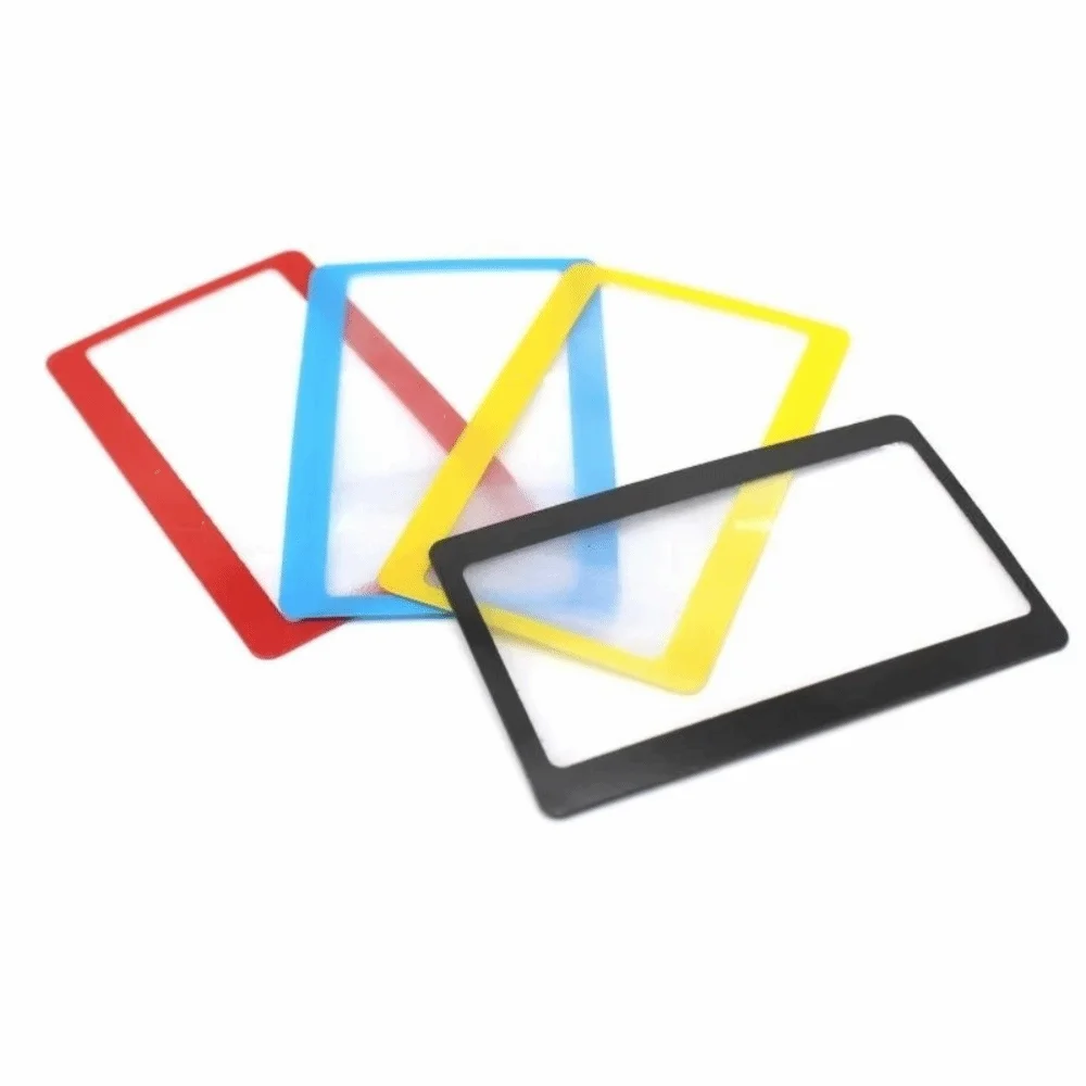 10pcs 3X Magnification Magnifying Glass PVC Square Lens Card Magnifier Ultra Lightweight Clear Pocket Magnifier Reading